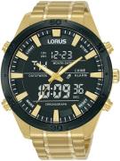 Lorus Herrklocka RW646AX9 Sports Svart/Gulguldtonat stål Ø46 mm