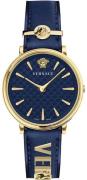 Versace VE8104522 V Circle Blå/Läder Ø38 mm