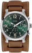 Guess Herrklocka W1162G1 Arrow Grön/Läder Ø46 mm