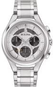 Bulova Herrklocka 96A301 Chronograph Vit/Stål Ø45 mm