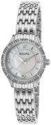 Bulova Damklocka 96X133 Crystal Vit/Stål Ø27 mm