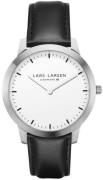 Lars Larsen Herrklocka 135SWBLL Viggo Silverfärgad/Läder Ø38 mm