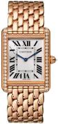 Cartier Damklocka WJTA0021 Tank Louis Silverfärgad/18 karat roséguld