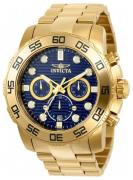 Invicta Herrklocka 22228 Pro Diver Blå/Gulguldtonat stål Ø50 mm