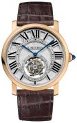 Cartier Rotonde De Cartier Herrklocka W1556215 Silverfärgad/Läder