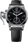 Graham Chronofighter Herrklocka 2CXAS.B02A Svart/Läder Ø42 mm