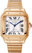 Cartier Herrklocka WGSA0031 Santos De Silverfärgad/18 karat roséguld