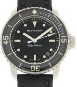 Blancpain Herrklocka 5015E-1130-B52A Fifty Fathoms Svart/Läder Ø45