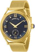 Invicta Damklocka 31336 Vintage Blå/Gulguldtonat stål Ø38 mm