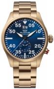 Glycine Herrklocka GL0368 Airpilot Dual Time Blå/Guldtonat stål