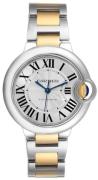 Cartier Damklocka W2BB0002 Ballon Blue Silverfärgad/18 karat gult