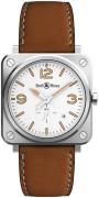 Bell & Ross BR-S-STEEL-HERITAGE-W-CALFSKIN-B Br S Quartz