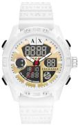 Armani Exchange Herrklocka AX2961 D-Bolt Guldtonad/Gummi Ø46 mm