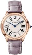 Cartier Damklocka WGRN0012 Ronde Louis Vit/Läder Ø36 mm