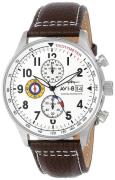 AVI-8 Herrklocka AV-4011-01 Hawker Hurricane Vit/Läder Ø42 mm