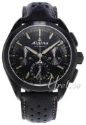 Alpina Herrklocka AL-760BBG5FBAQ6 Alpiner Svart/Läder Ø44 mm