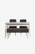 Hanah Home - Set med bord och stolar (4 delar) - Gina - Grå - Matgrupp...