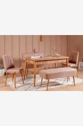 Hanah Home - Set med bord och stolar (5 delar) - Mina - Brun - Matgrup...