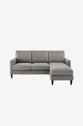 Dorel Home - Modulsoffa vändbar modern stoppad Kaci - Grå - 3-sits sof...