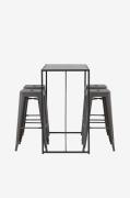 Venture Home - Barset Brea med 4st barstolar Tempe - Svart - Matgruppe...