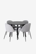 Venture Home - Matsalsuppsättning Plaza med 4 stolar Wrinkles - Svart ...