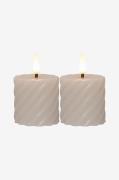 Star Trading - Blockljus Flamme Swirl LED 7,5 cm, 2p - Beige - Ljus - ...