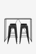 Venture Home - Barset Brea med 4st barstolar Tempe - Svart - Matgruppe...