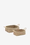 Kave Home - Milly set med 2 korgar i naturfiber, 32 x 20 cm / 34 x 20 ...