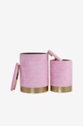 Hanah Home - Puff Set Comfort (2 delar) - Rosa - Fotpallar & puffar - ...