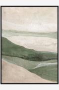 Malerifabrikken - Design Målning / Green Field / 90x120 Cm / Svart ram...