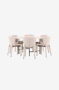 Venture Home - Matbord Copenhagen med Astoria-stol - Beige - Matgruppe...