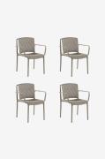Hanah Home - Stolsuppsättning (4 delar) - Nes Armrest - Brun - Matstol...