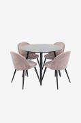 Venture Home - Matgrupp Plaza med stolar Sammet - Rosa - Matgrupper - ...
