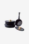 Hermia - Grytuppsättning (9 delar)-Hona Daily - Svart - Grytor & kastr...