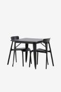Venture Home - Matgrupp Tempe med 2st matstolar Ursholmen - Svart - Ma...