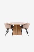 Venture Home - Bootcut matbord med Evelina matstol - Beige - Matgruppe...