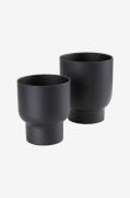 House Nordic - Planteringskärl FULDA set om 2 - Svart - Utekrukor - Fr...