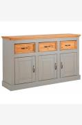 Loft24 - Skänk 3 dörrar 3 lådor Selma - Grå - Skänkar & sideboards - F...