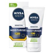 NIVEA Men Sensitive Moisturiser Face Cream SPF15 75ml
