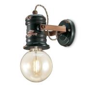 Ferroluce Vägglampa C1843 i vintagedesign svart