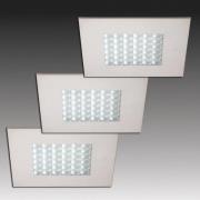 Hera Q 68 LED-inbyggnadsspot i rostfritt stål, 3-pack