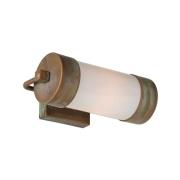 Moretti Luce Utomhusvägglampa 3389, mässing antik/opal