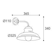 Moretti Luce Utomhusvägglampa Mill 1595 mässing antik/klar