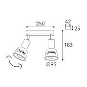 Moretti Luce Taklampa Azali 1548.E27, 2 lampor, antikmässing