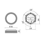 Performance in Lighting LED-vägglampa Bliz Round 30 30 W 3 000 K vit