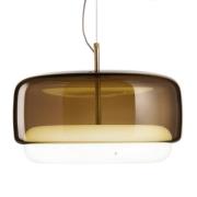 Vistosi LED-hänglampa Jube SP G av glas, brun/vit