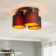 Luminex Taklampa Soho cylindrisk 3 lampor svart/guld
