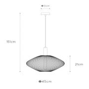 Lucide Hänglampa Mesh, trapetsformad, Ø 45 cm, guld