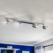 SOLLUX LIGHTING Takspotlight Round, krom, 4 lampor linjär