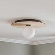 EMIBIG LIGHTING Taklampa Kenzo, rund, brun/vit, 1 lampa